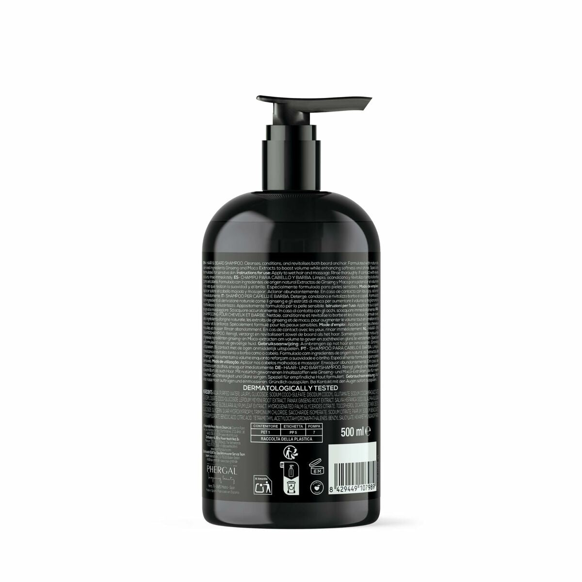 Shampoo Naturtint MEN 500 ml til mænd shampooflaske