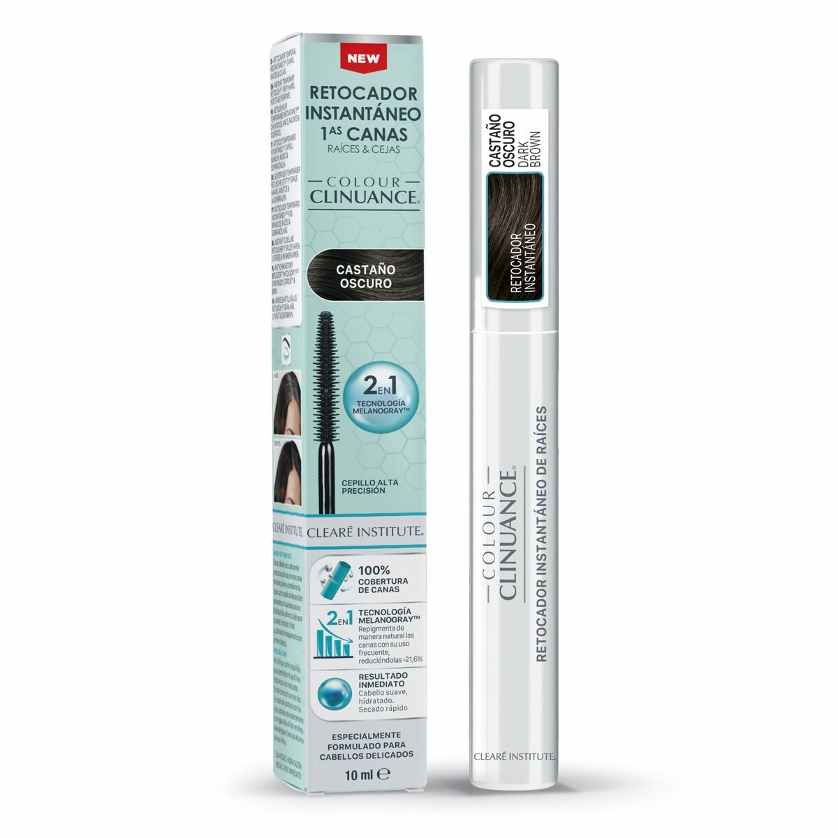 Øjenbryn Tint Clearé Institute COLOR CLINUANCE Mørkebrun 10 ml produktemballage