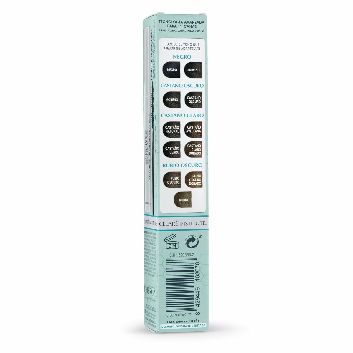 Øjenbryn Tint Clearé Institute COLOR CLINUANCE Mørkebrun 10 ml produktemballage