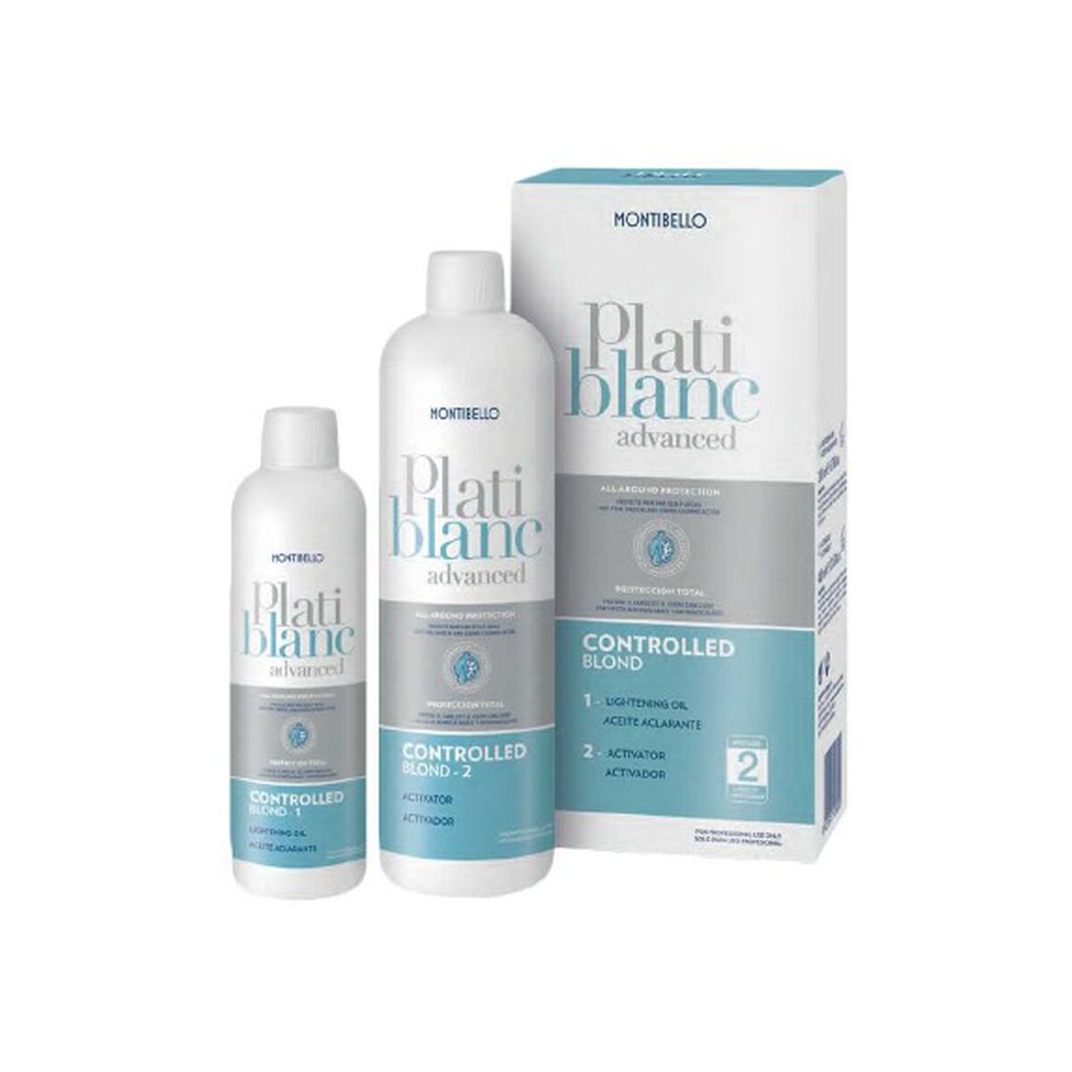 Hårdressingsæt Montibello Platiblanc Advanced Controlled Blond Lightener 2 stk. produktemballage