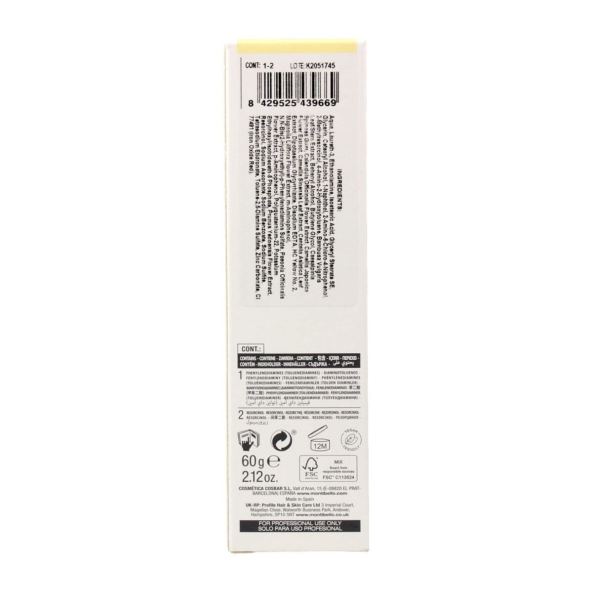 Permanent Dye Montibello D10 10 produktemballage