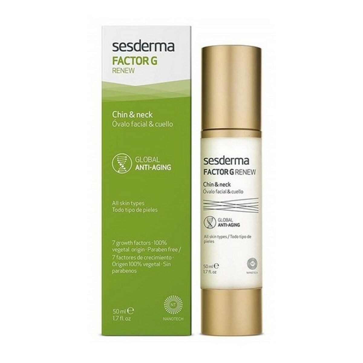 Anti-age creme til halsen Sesderma Factor G Renew 50 ml til kvinder hudpleje emballage