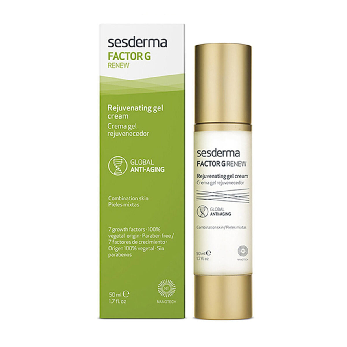 Anti-Ageing Cream Sesderma Factor G Renew 50 ml hudplejeemballage
