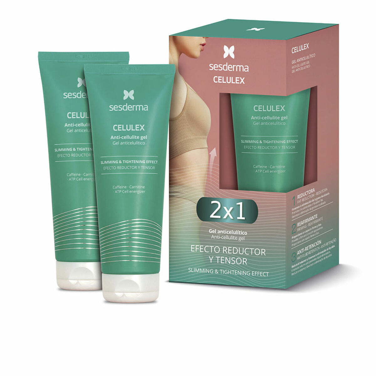 Anti-Cellulite Gel Sesderma CELULEX 200 ml 2 Enheder hudplejeemballage