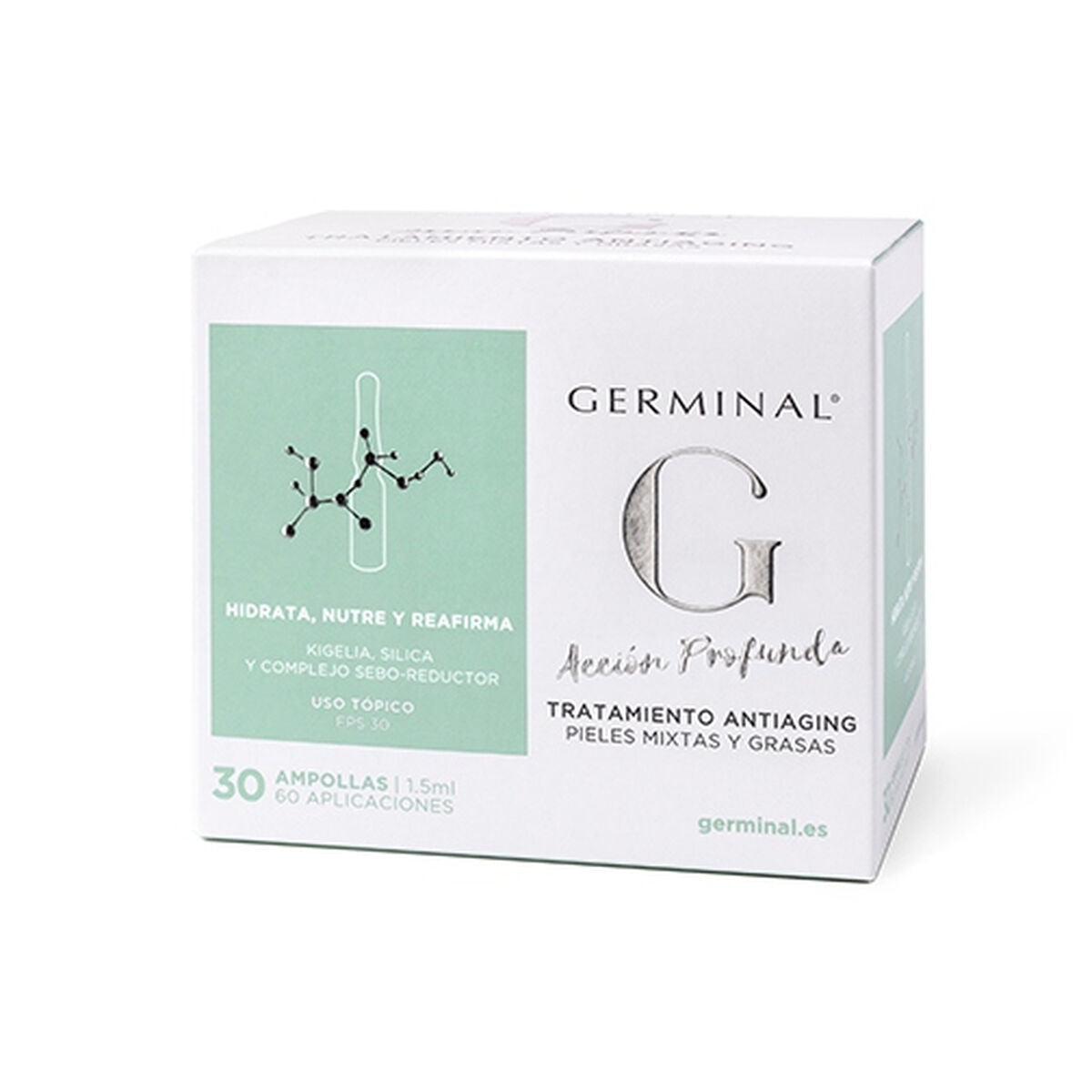 Anti-ageing opstrammende koncentrat Germinal Acción Profunda 1,5 ml til kvinder produkt emballage 1,5 ml