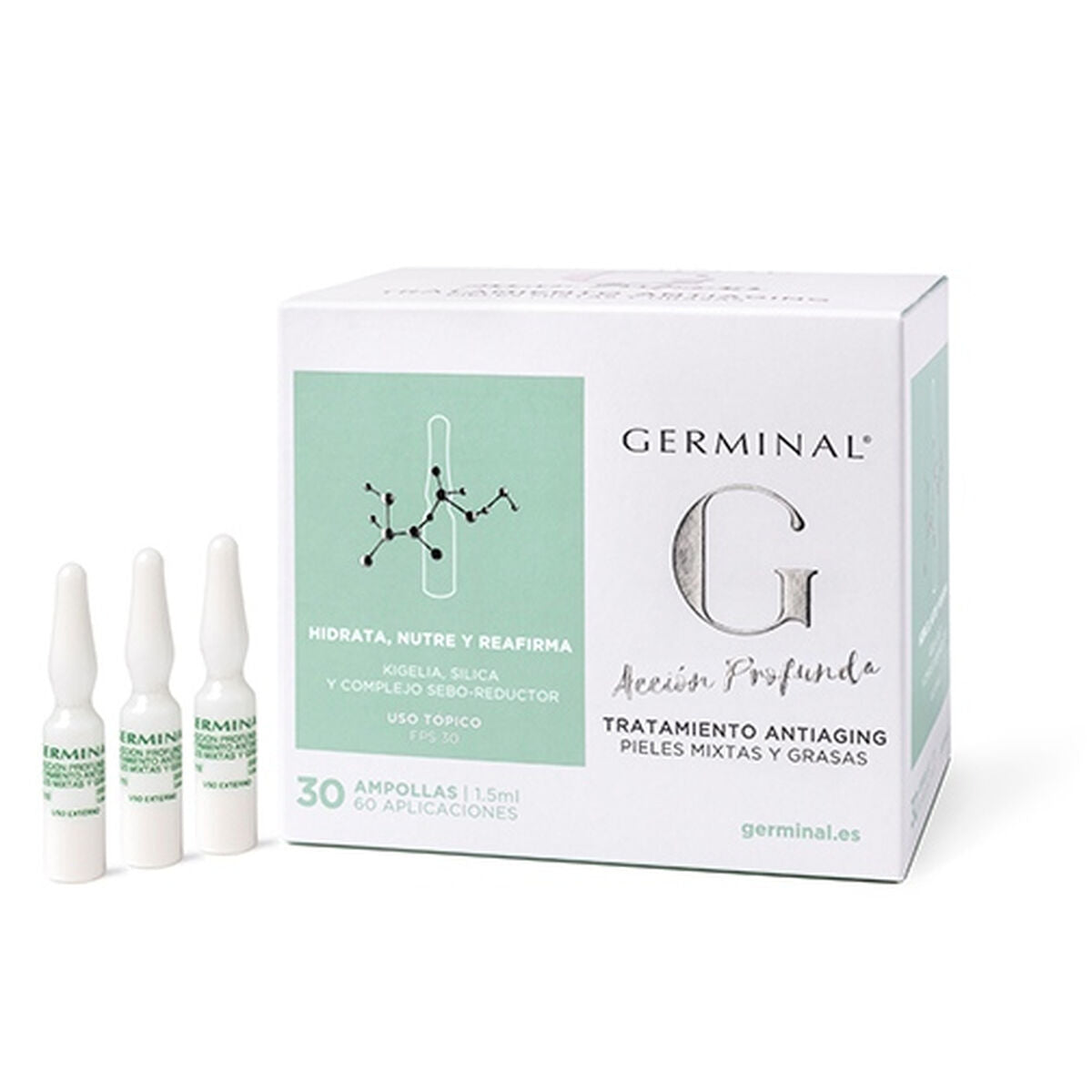 Anti-ageing opstrammende koncentrat Germinal Acción Profunda 1,5 ml til kvinder produkt emballage 1,5 ml