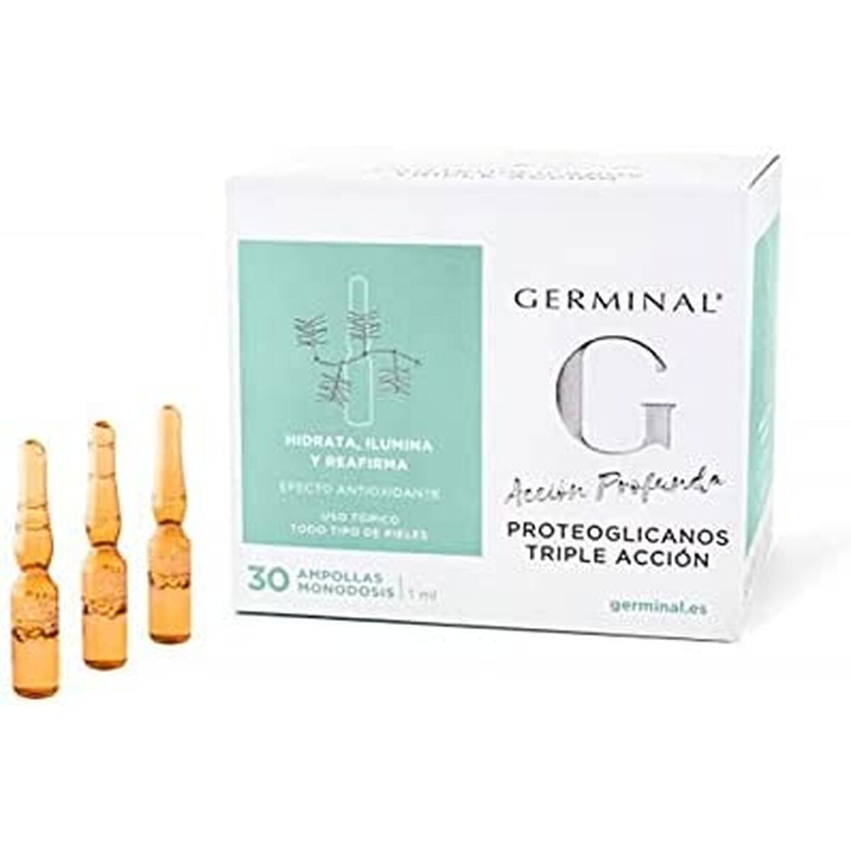 Anti-aging pleje til ansigt og hals Germinal Acción Profunda 1 ml 30 x 1 ml til kvinder produktemballage