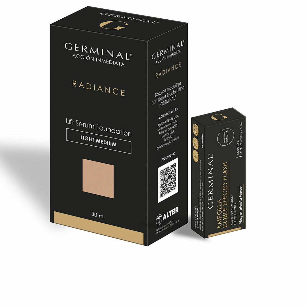 Flydende make-up base germinal ACCIÓN INMEDIATA RADIANCE 2 stks produktemballage