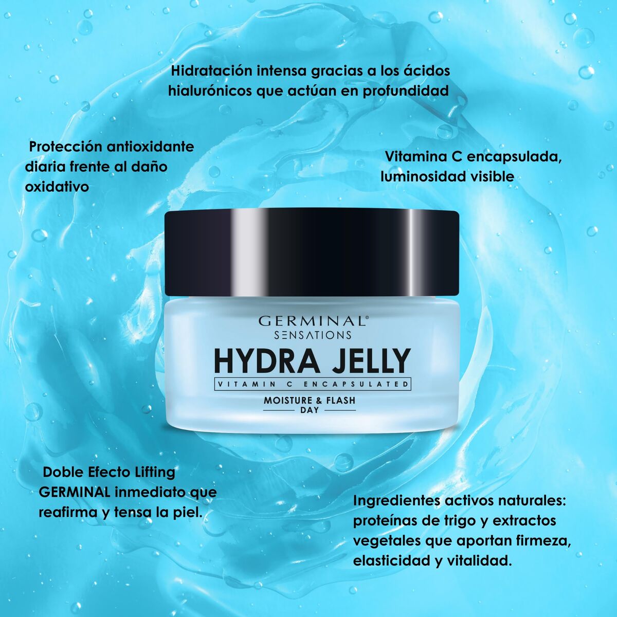 Ansigtscreme Germinal SENSATIONS HYDRA JELLY 50 ml til kvinder hudpleje emballage
