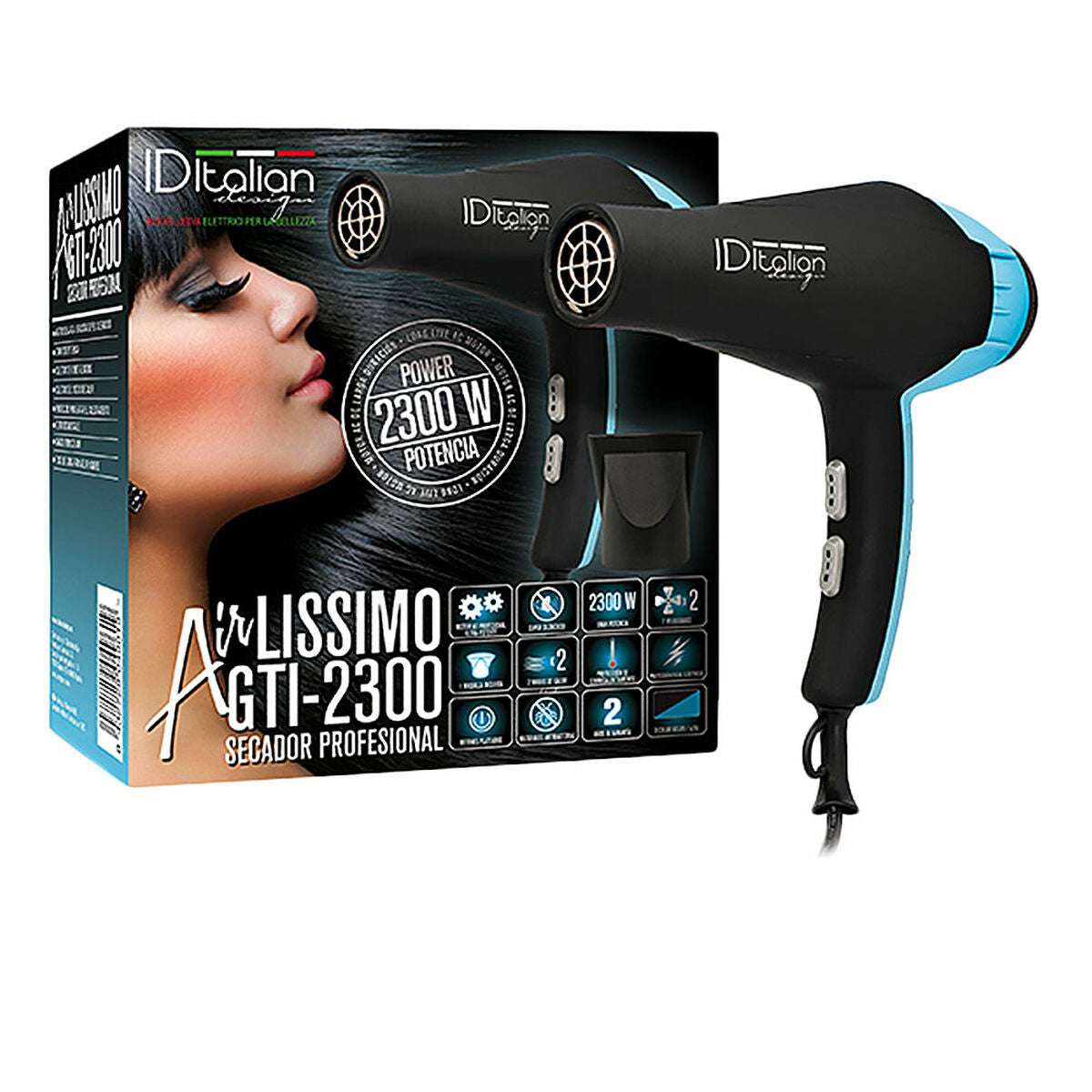Hårtørrer Airlissimo GTI 2300 Id Italiensk (1 enhed) produktemballage