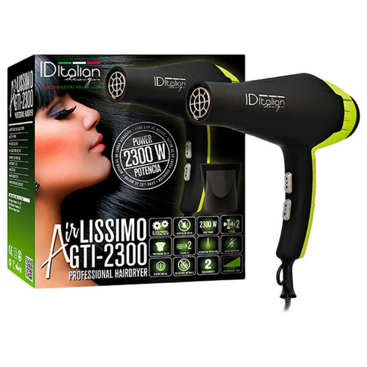 Hårtørrer Airlissimo GTI 2300 Id Italiensk (1 enhed) produktemballage