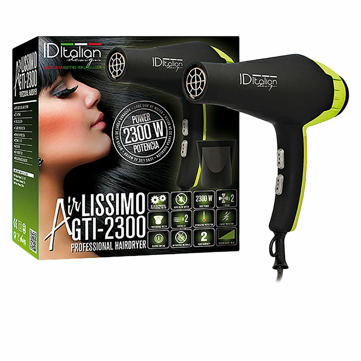 Hårtørrer Airlissimo GTI 2300 Id Italiensk (1 enhed) produktemballage