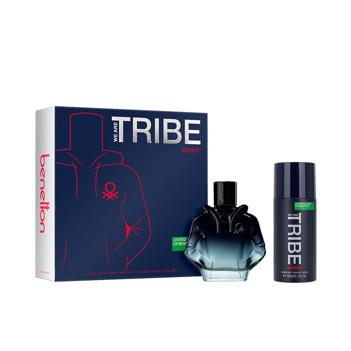 Herreparfumesæt Benetton WE ARE TRIBE INTENSE MÆND 2 stykker til mænd produktemballage