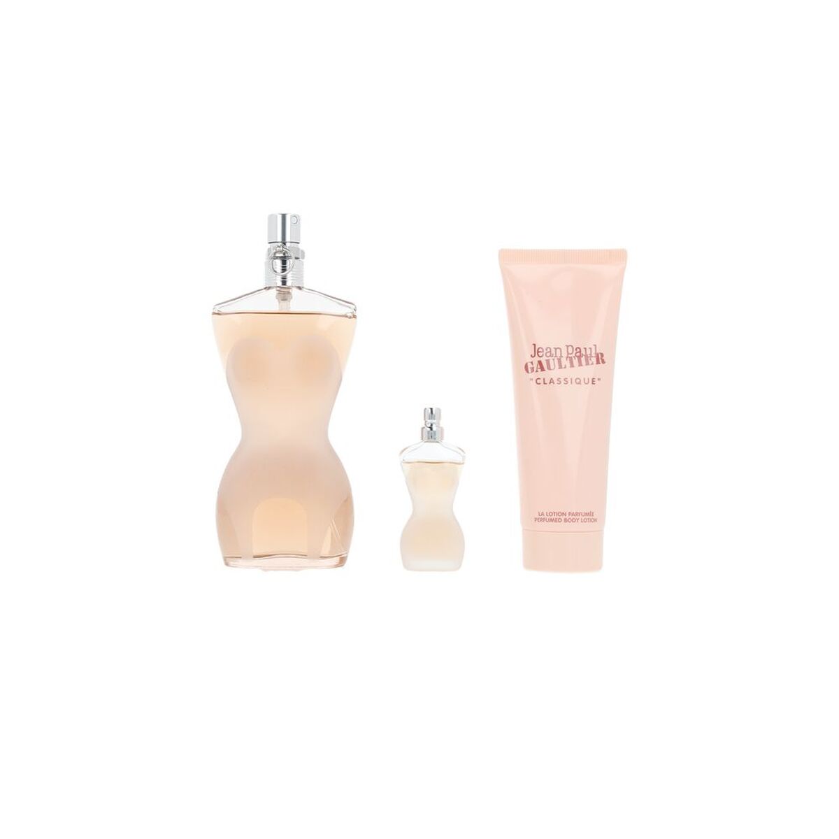 Dameparfumesæt Jean Paul Gaultier CLASSIQUE 3 stykker til kvinder produktemballage