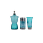Herreparfumesæt Jean Paul Gaultier LE MALE 3 stykker til mænd produktemballage