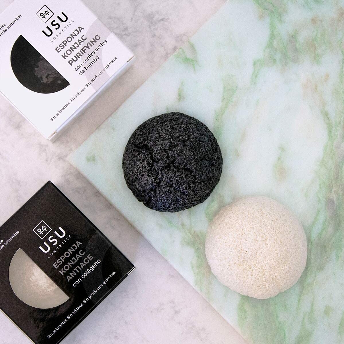 Face Sponge USU Cosmetics Konjac Moisturizing Collagen (1 enhed) produktemballage
