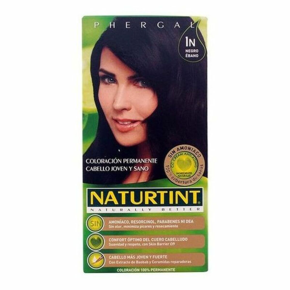 Dye No Ammonia Naturtint N Ebony Black 170 ml til Dame produktemballage