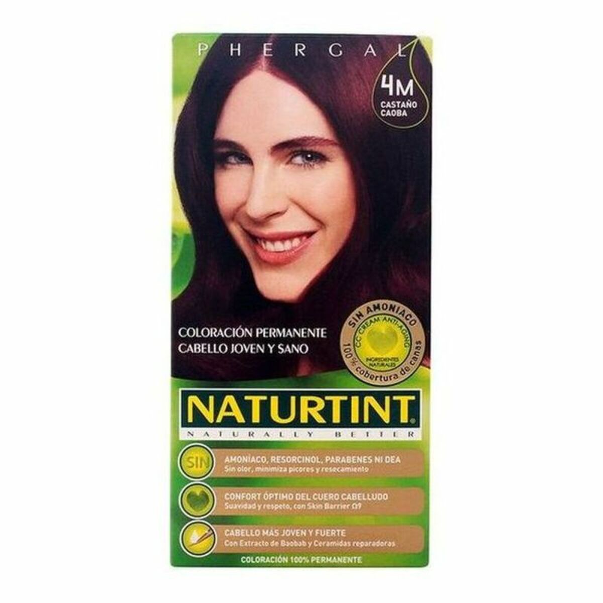 Farvestof Ingen Ammoniak Naturtint M Mahogni Brun Nº 4m Castano Caoba Nº 4m-Castano Caoba 170 ml til Dame produktemballage