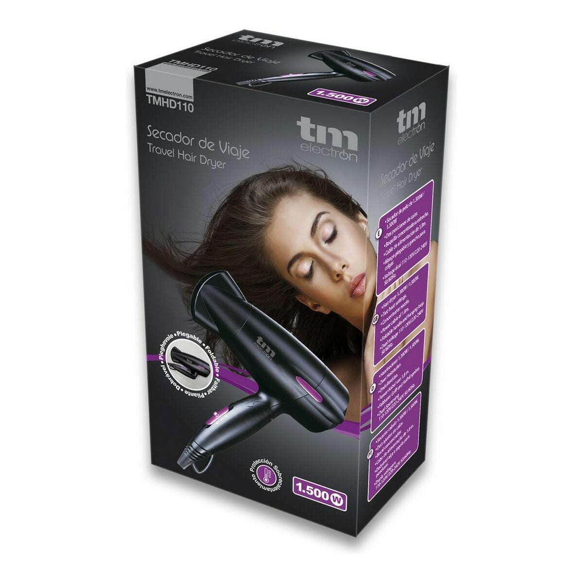 Hårtørrer TM Electron 1500 W produktemballage