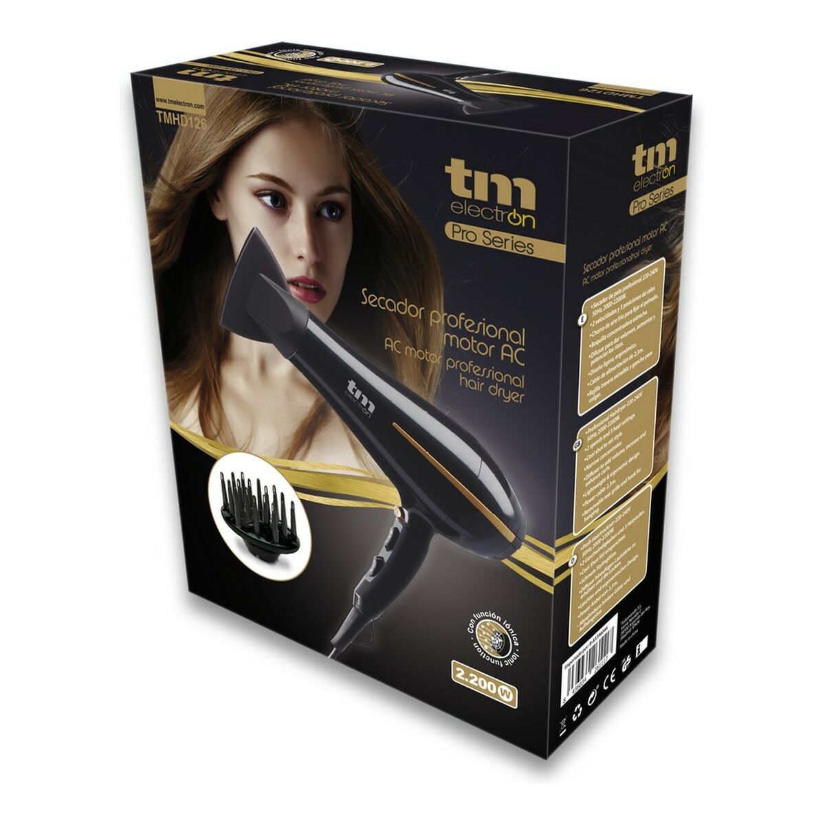 Hårtørrer TM Electron 2400 W produktemballage
