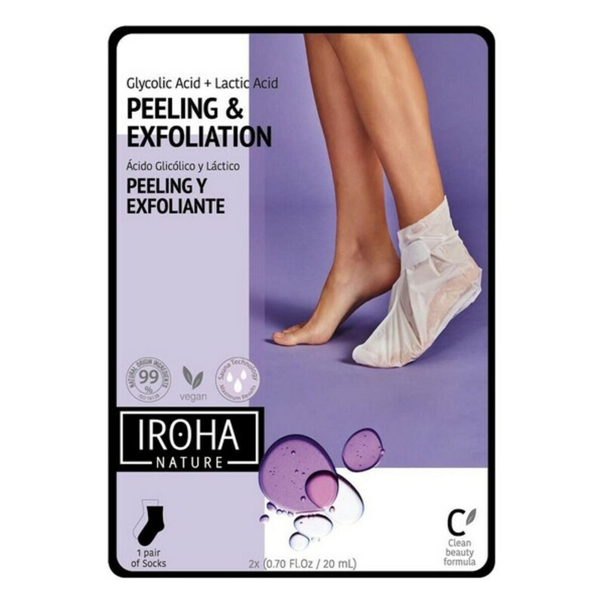 Fugtgivende strømper Iroha IN/FOOT-3 (1 enhed) produktemballage