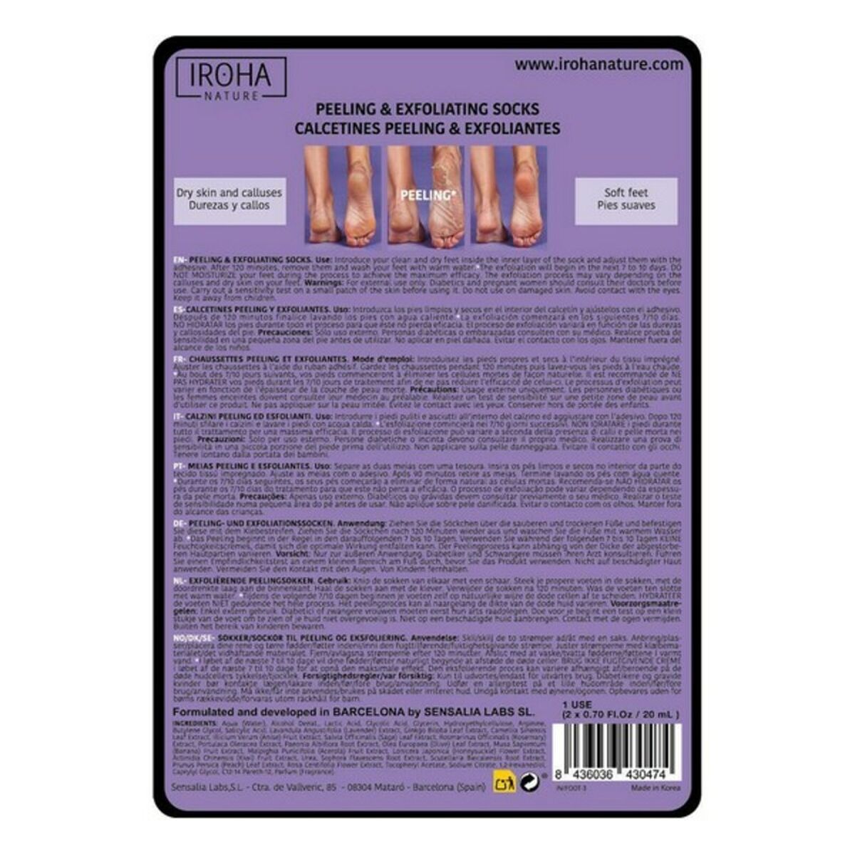 Fugtgivende strømper Iroha IN/FOOT-3 (1 enhed) produktemballage