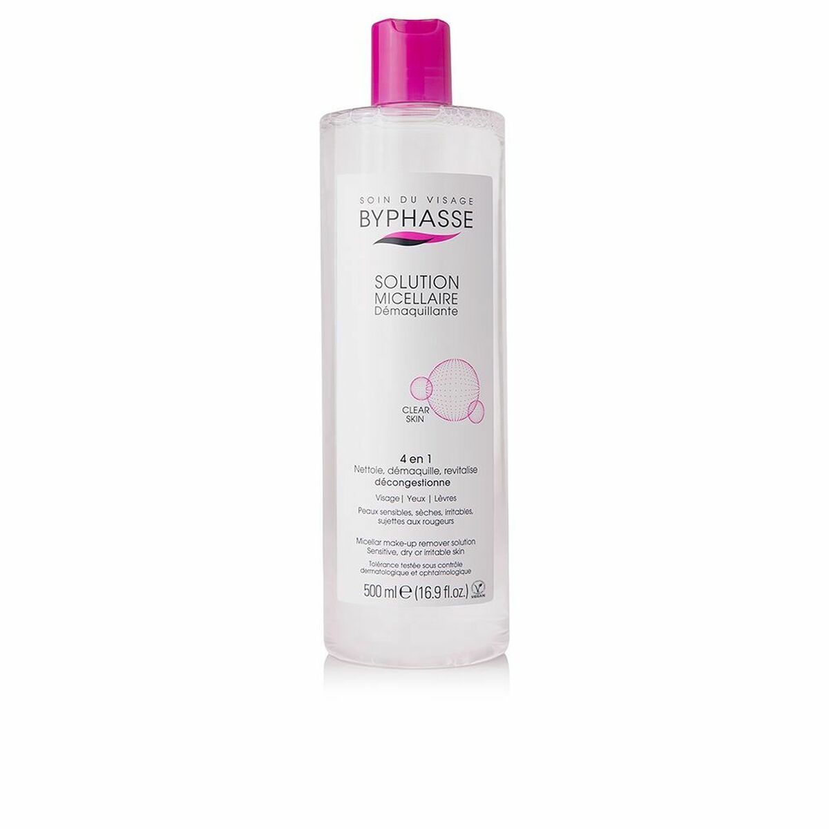 Make Up Remover Micellar Water Byphasse 500 ml 4-i-1 produktemballage
