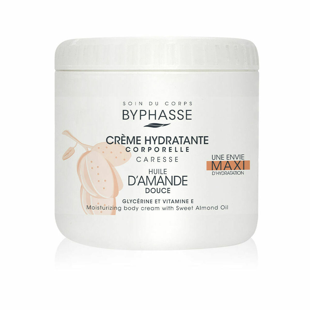 Fugtgivende kropscreme Byphasse Crema Hidratante 500 ml sød mandel hudpleje emballage