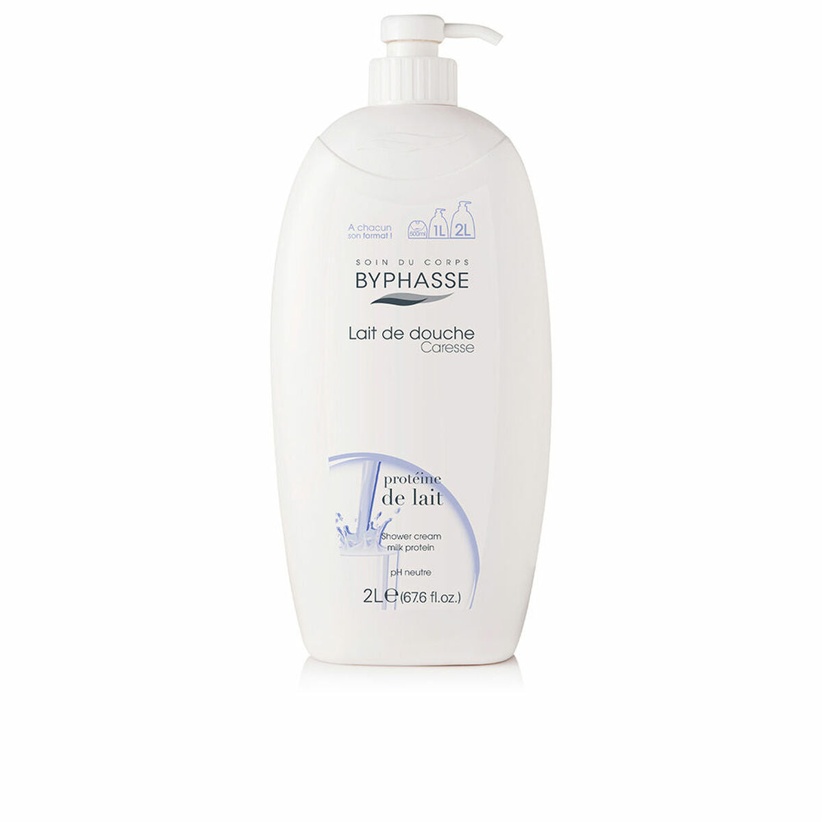Shower Gel Byphasse Caresse Gel De Ducha 2 L Mælkeprotein til kvinder hudplejeemballage