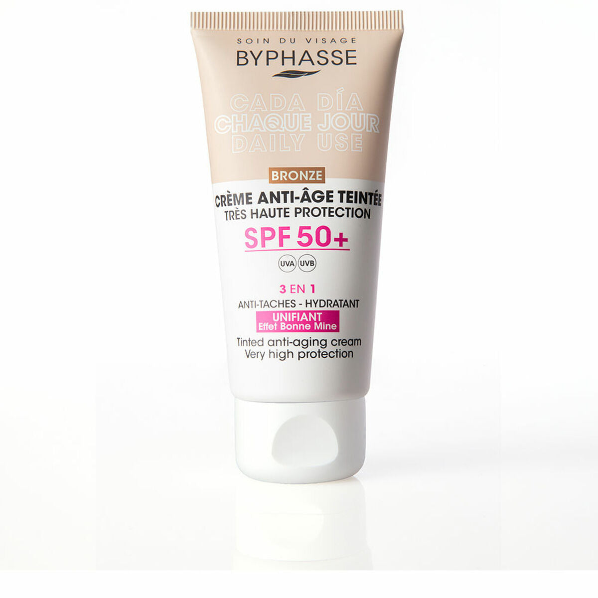 Dagcreme Byphasse CREMA FACIAL Spf 50 Spf 50+ 50 ml hudplejeemballage
