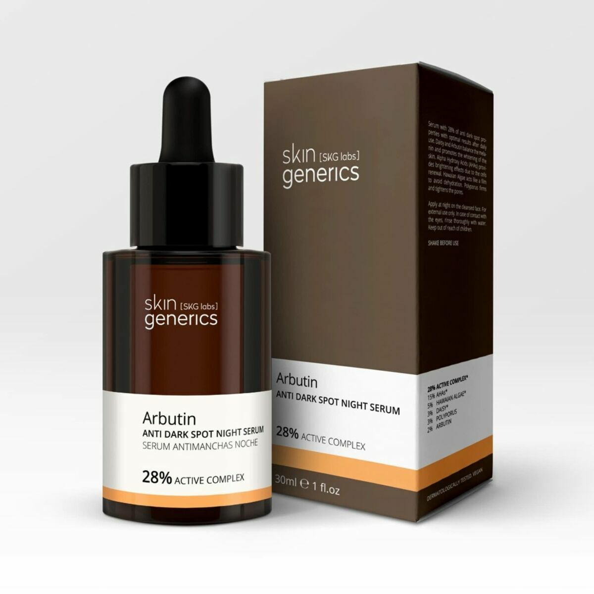 Anti-Brown Spot Serum Skin Generics ARBUTIN 30 ml til kvinder serumflaske