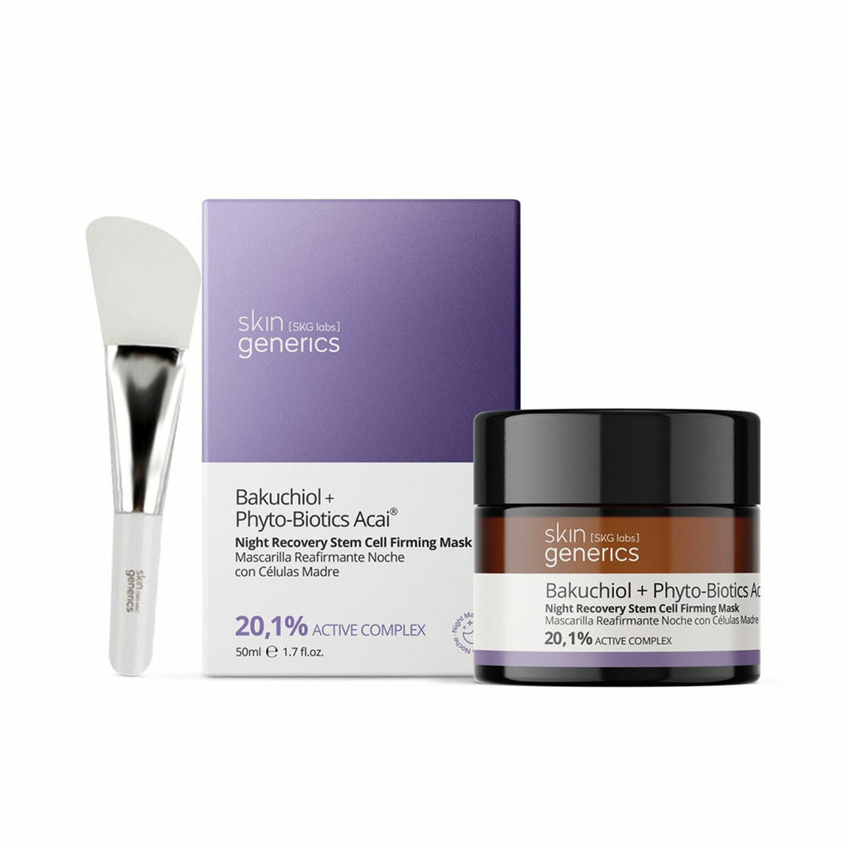 Moisturizing Overnight Mask Skin Generics Bakuchiol+ Phyto-Biotics Acai 50 ml til kvinder maske emballage