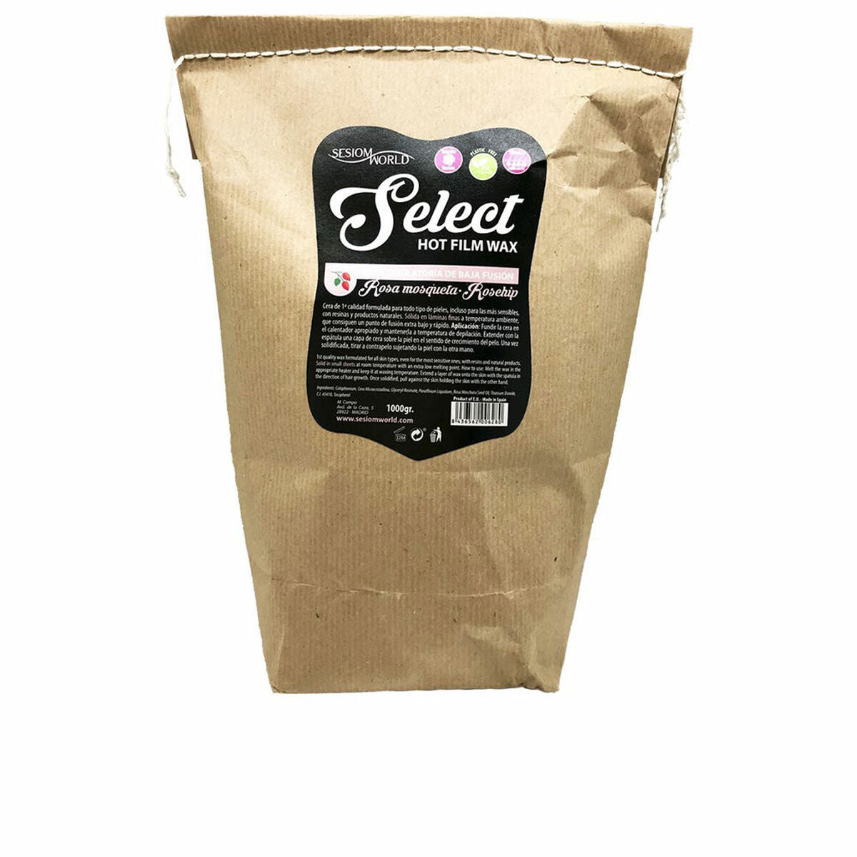 Low Fusion Wax SesioMWorld SELECT 1 kg hårvoksemballage