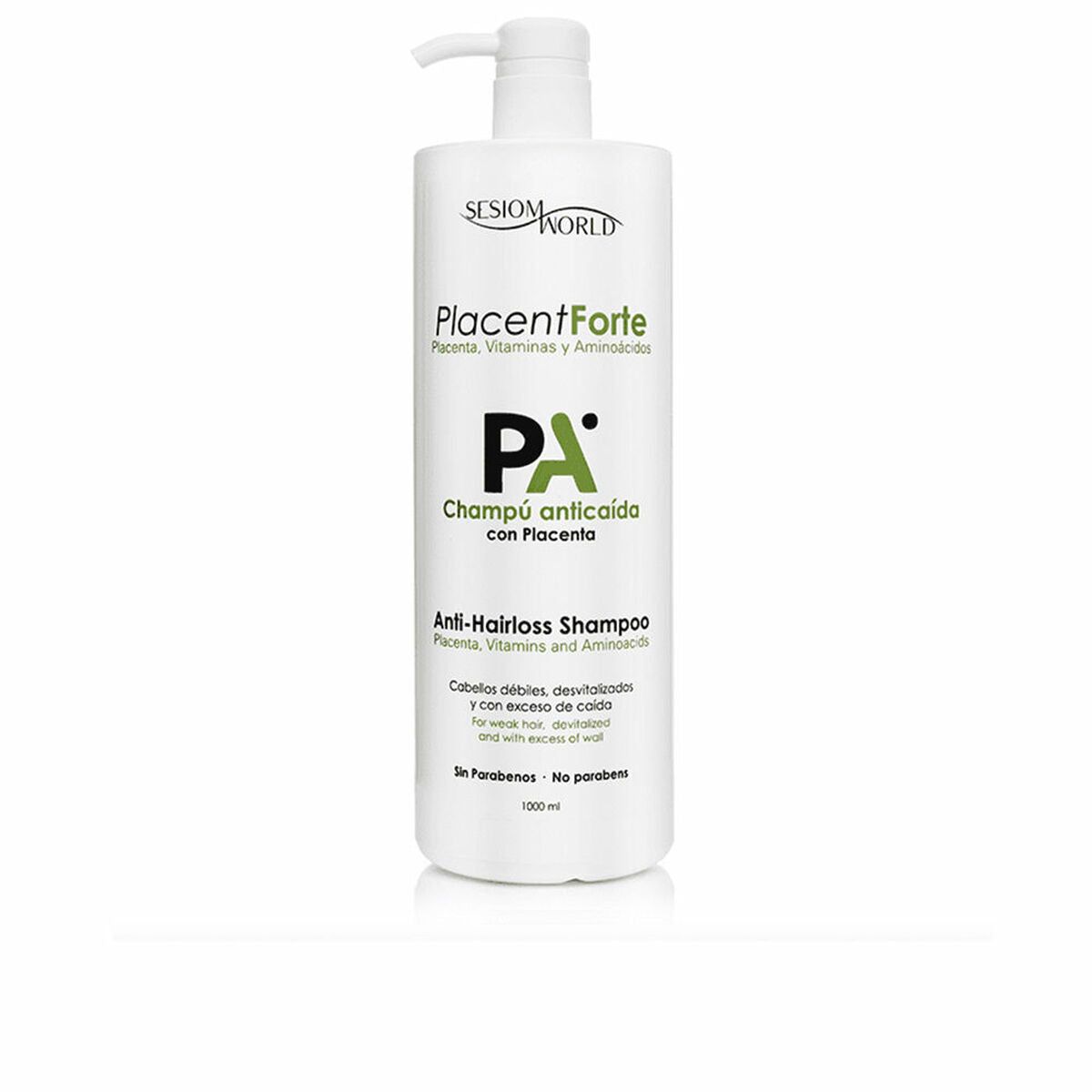 Shampoo mod hårtab SesioMWorld PLACENT FORTE 1 L shampooflaske