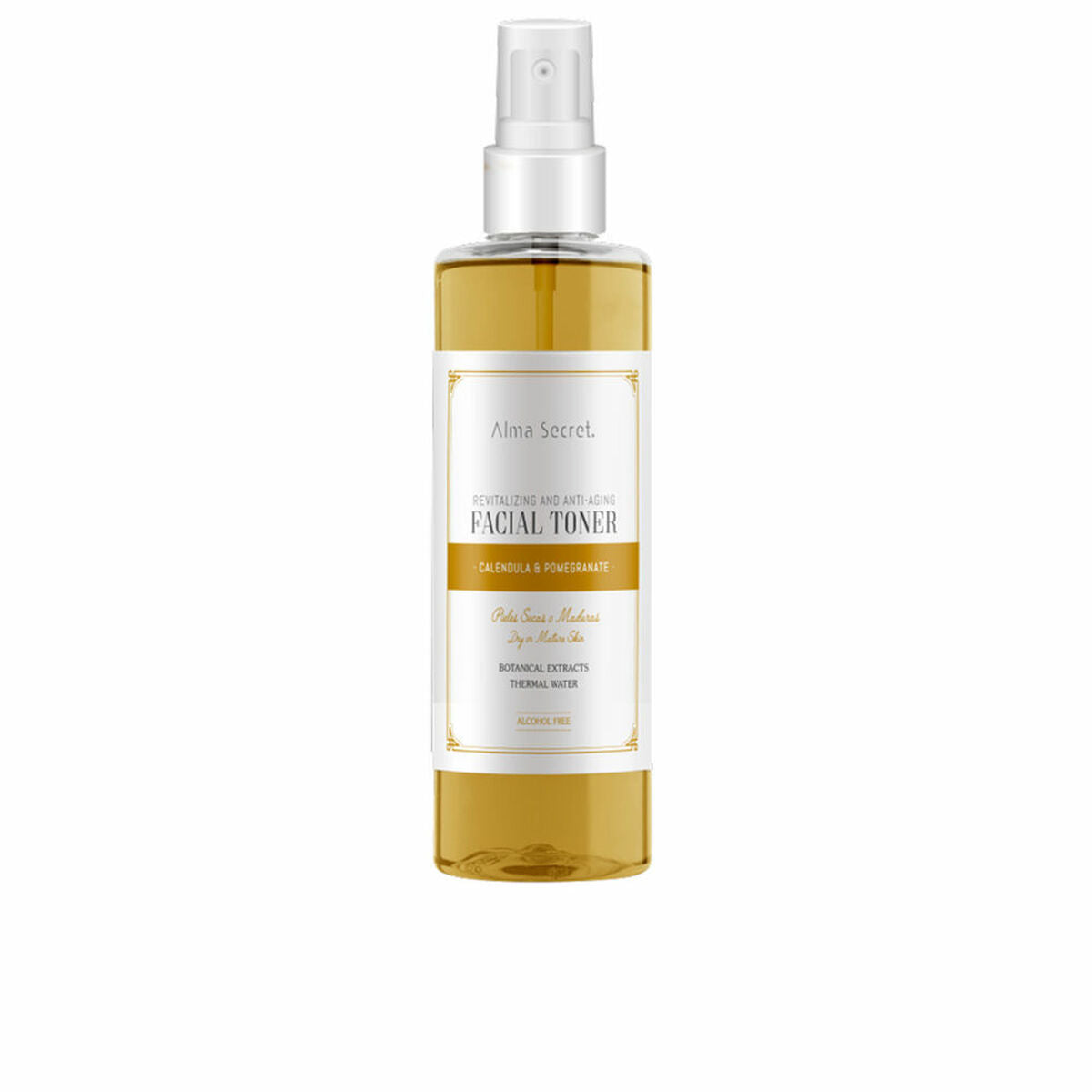Anti-ageing Facial Toner Alma Secret Facial Toner 200 ml Revitalizing Marigold Granatæble hudplejeemballage