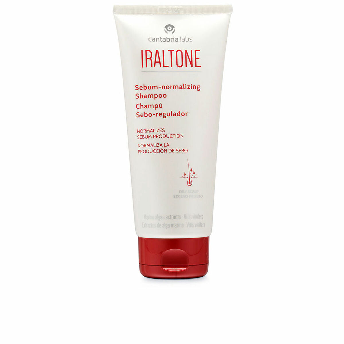 Sebum-regulerende shampoo Iraltone 200 ml shampooflaske
