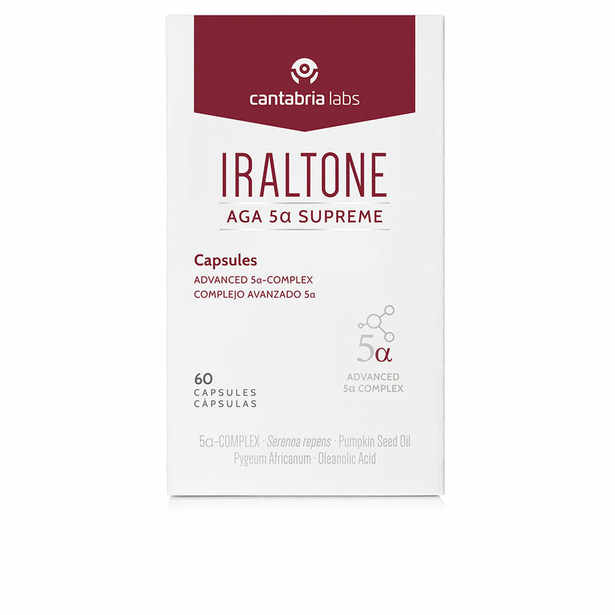 Hårtab kosttilskud Iraltone ORAL produktemballage