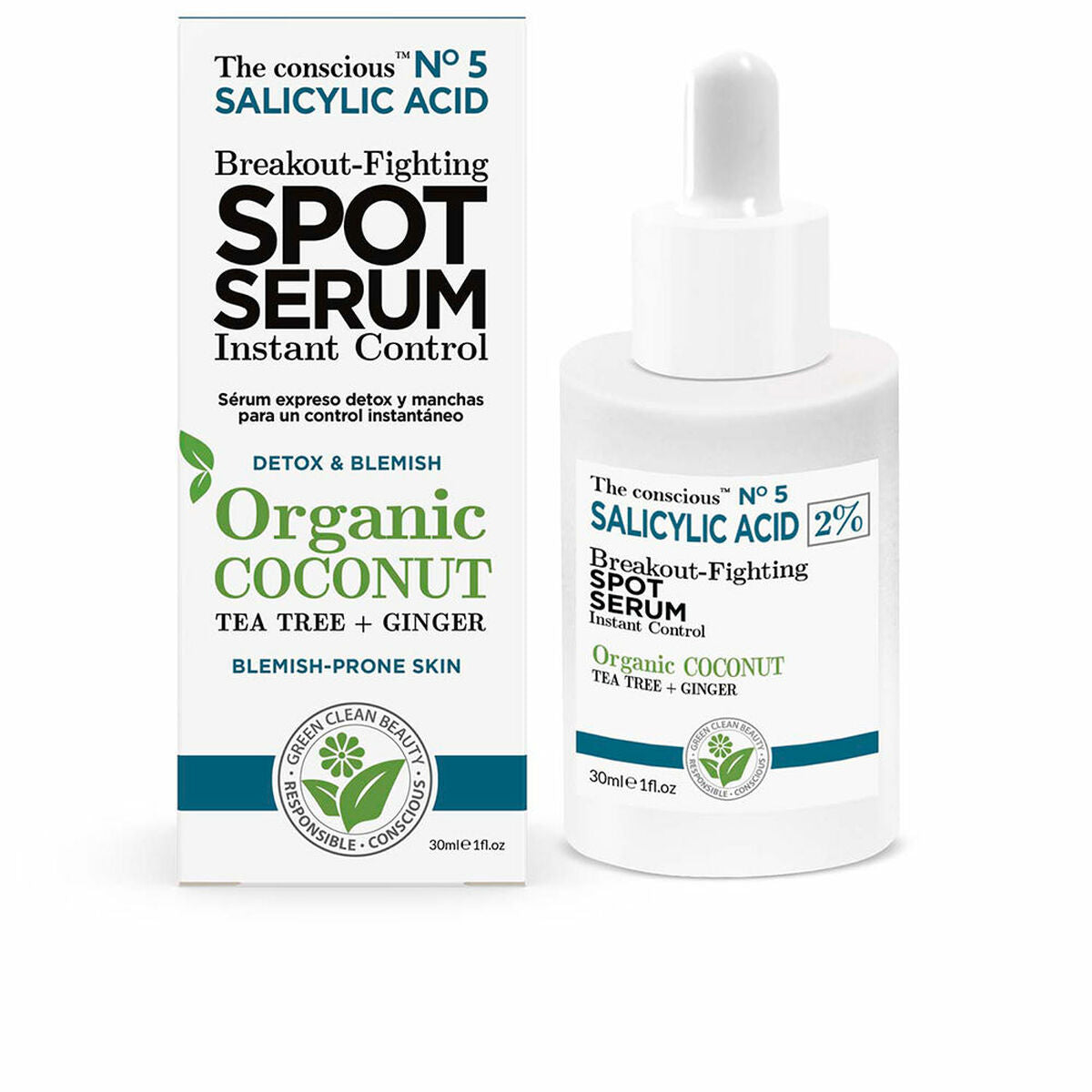 Ansigtsserum The Conscious Salicylic Acid 30 ml Coconut for Women serumflaske