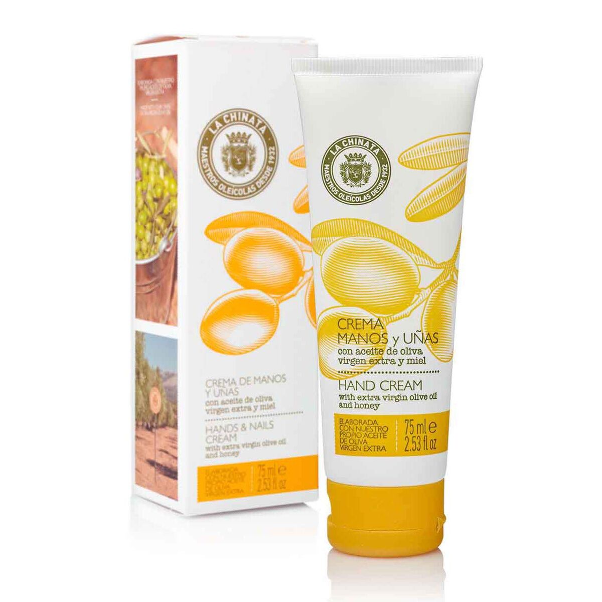 Moisturizing Hand Cream La Chinata Honey Moisturizing 75 ml hudplejeemballage