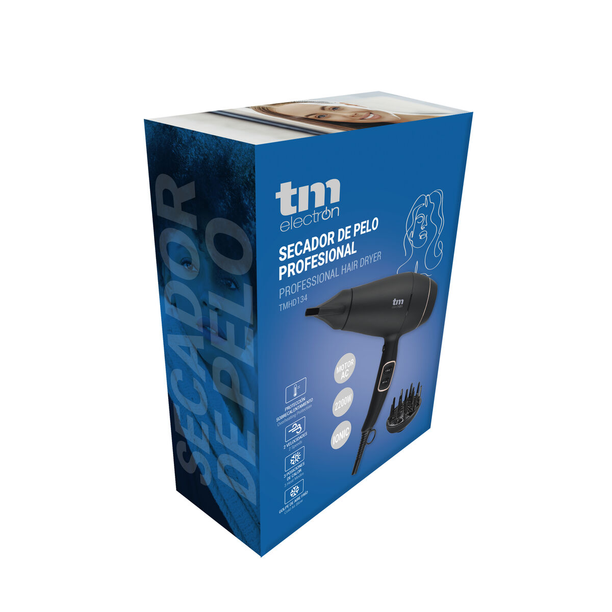 Hårtørrer TM Electron 1800-2200 W produktemballage