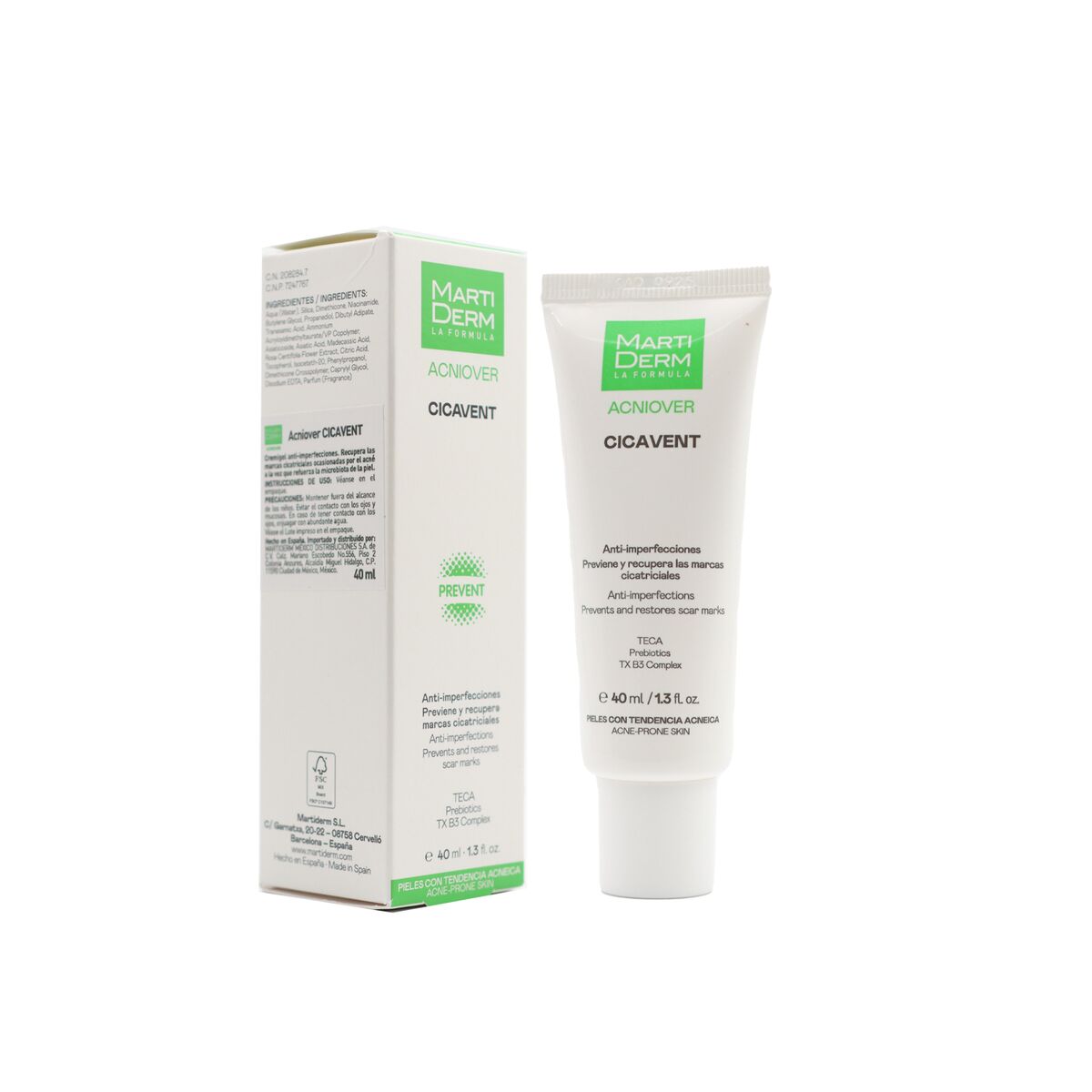 Anti-imperfection Care Martiderm ACNIOVER 40 ml produktemballage