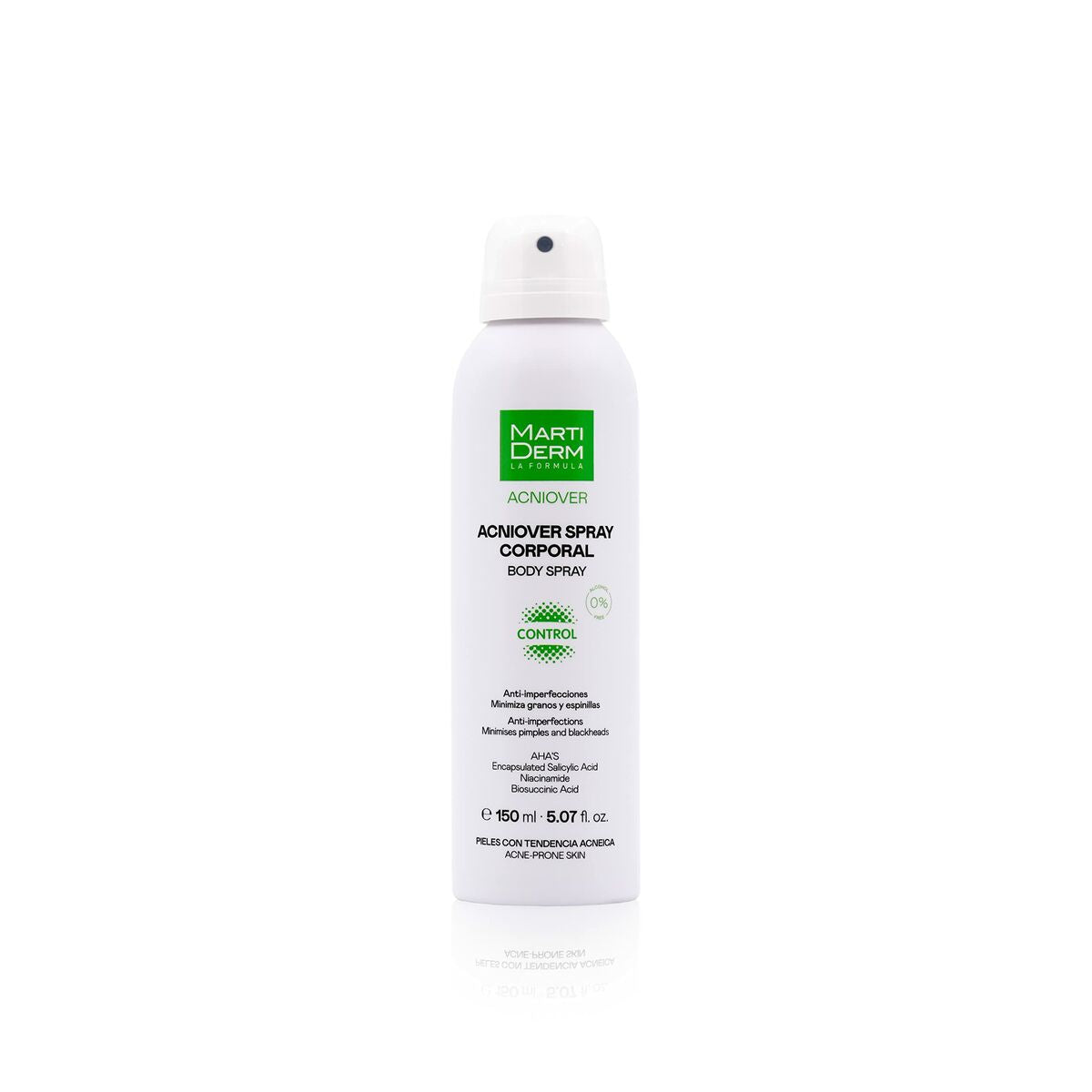 Body Spray Martiderm ACNIOVER 150 ml til kvinder produkt emballage