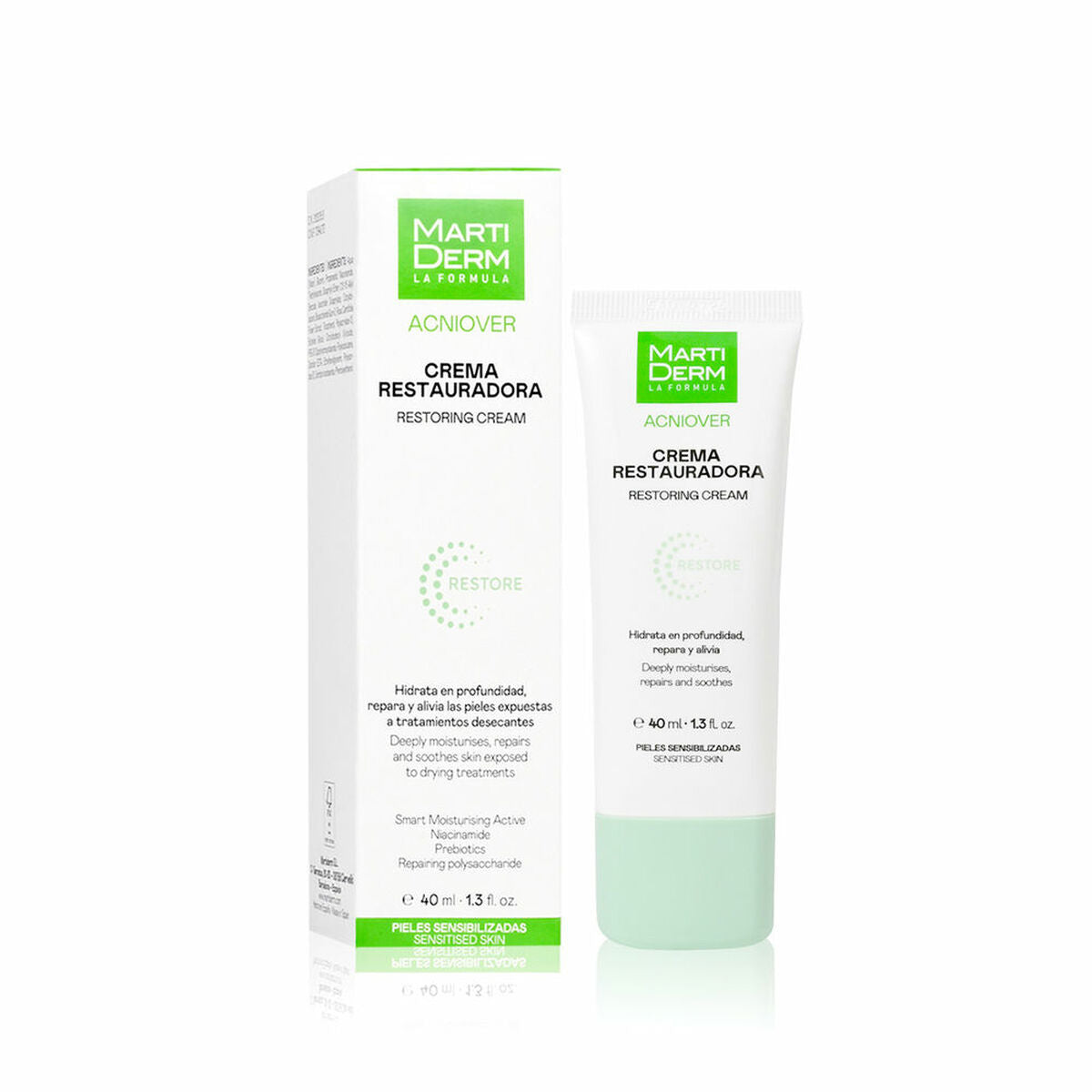 Hydrating Facial Cream Martiderm ACNIOVER 40 ml hudplejeemballage