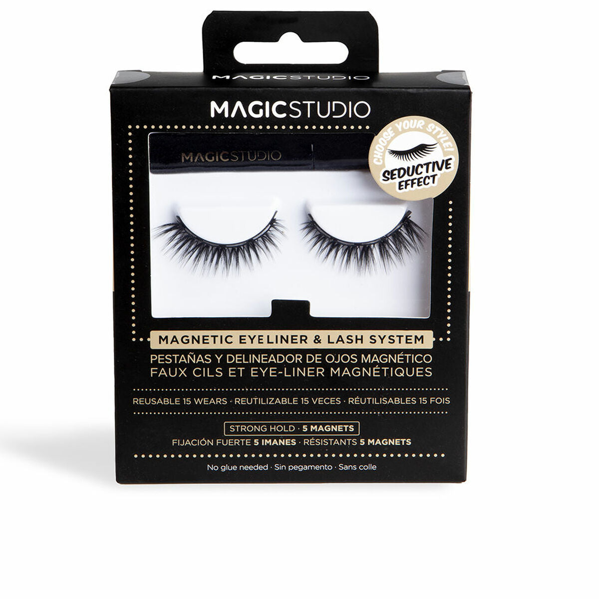 Sæt med falske øjenvipper Magic Studio Seductive Magnetic 2 stykkers produktemballage