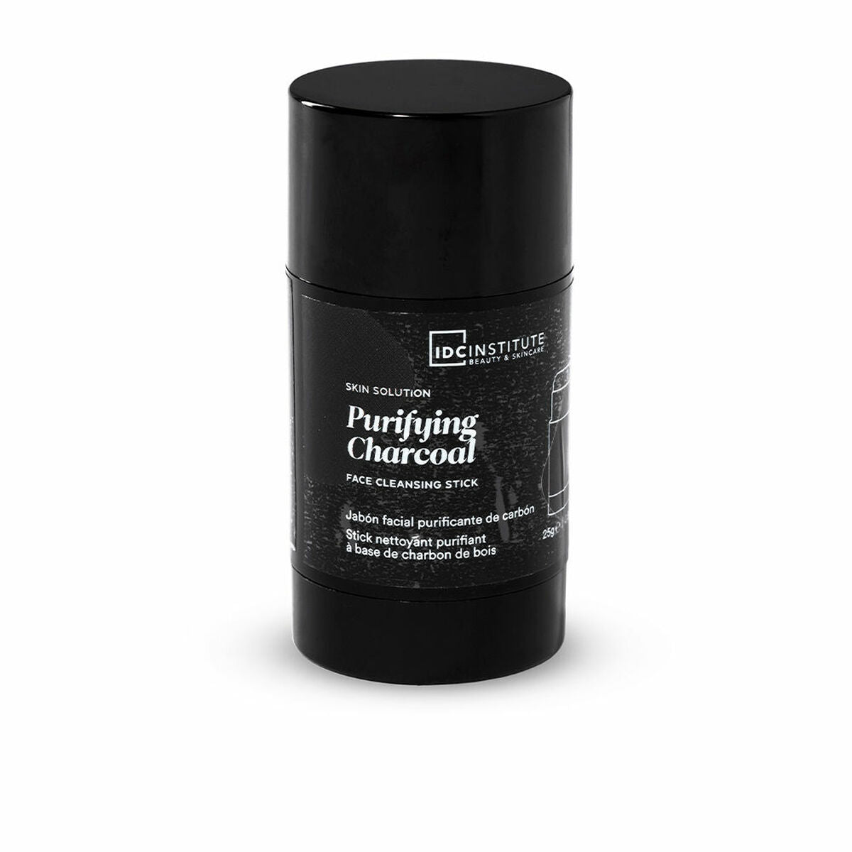Facial Cleanser IDC Institute Purifying Charcoal 25 g Active charcoal Purifying Stick for Women hudplejeemballage