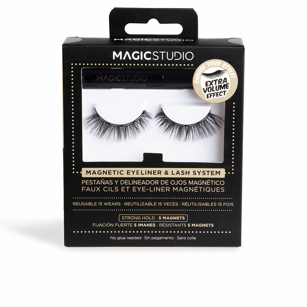 Sæt med falske øjenvipper Magic Studio Ekstra volumen Magnetic 2 stks produktemballage