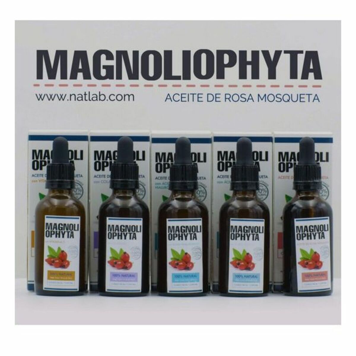 Ansigtsolie Magnoliophytha Aceite De Rosa Mosqueta C 30 ml 50 ml produktemballage