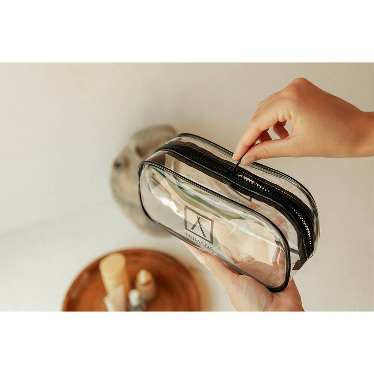 Travel Vanity Case Numada Transparent PVC 23 x 11,5 x 6,5 cm produktemballage