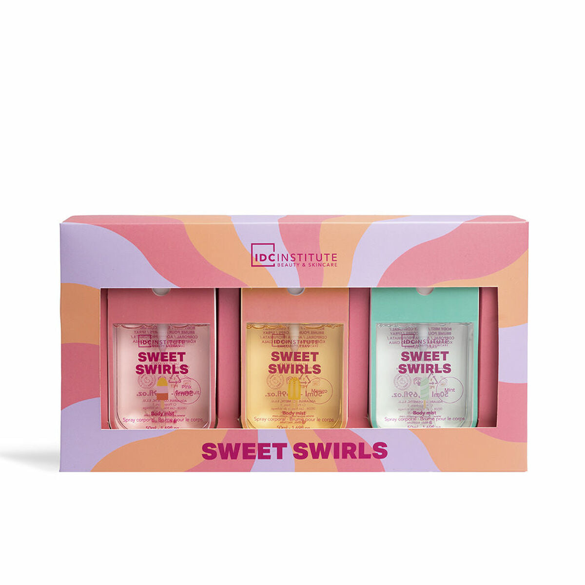 Parfumesæt til kvinder IDC Institute SWEET SWIRLS 3 stykkers produktemballage