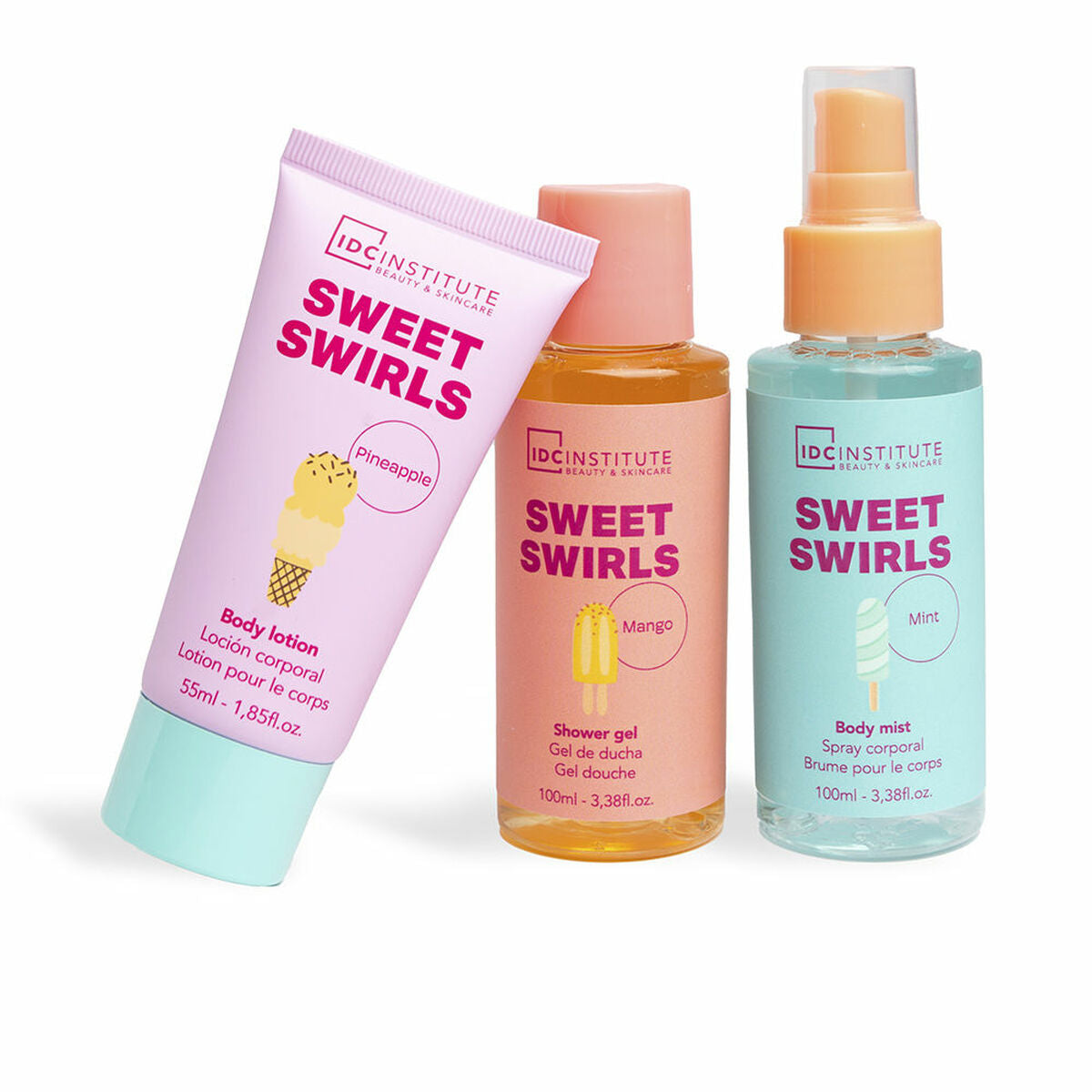 Kosmetiksæt IDC Institute SWEET SWIRLS 4 Pieces for Women produktemballage